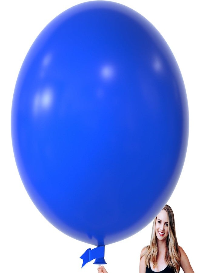 KALOR 36 Inch Giant Dark Blue Balloons, 6 Pack Large Round Dark Blue Latex Balloons for Anniversary, Birthday, Christmas, Wedding, Baby Shower Party Decorations - Image 1